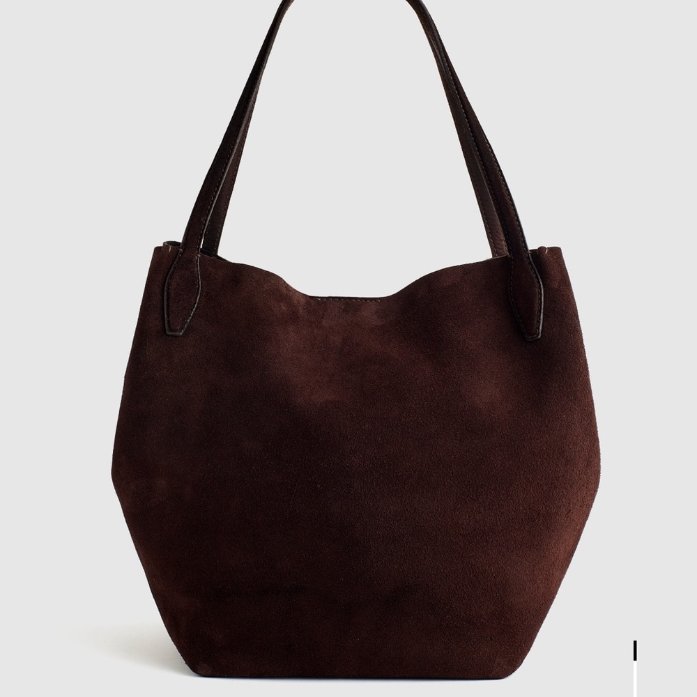 Madewell Suede Tote in Dark Brown